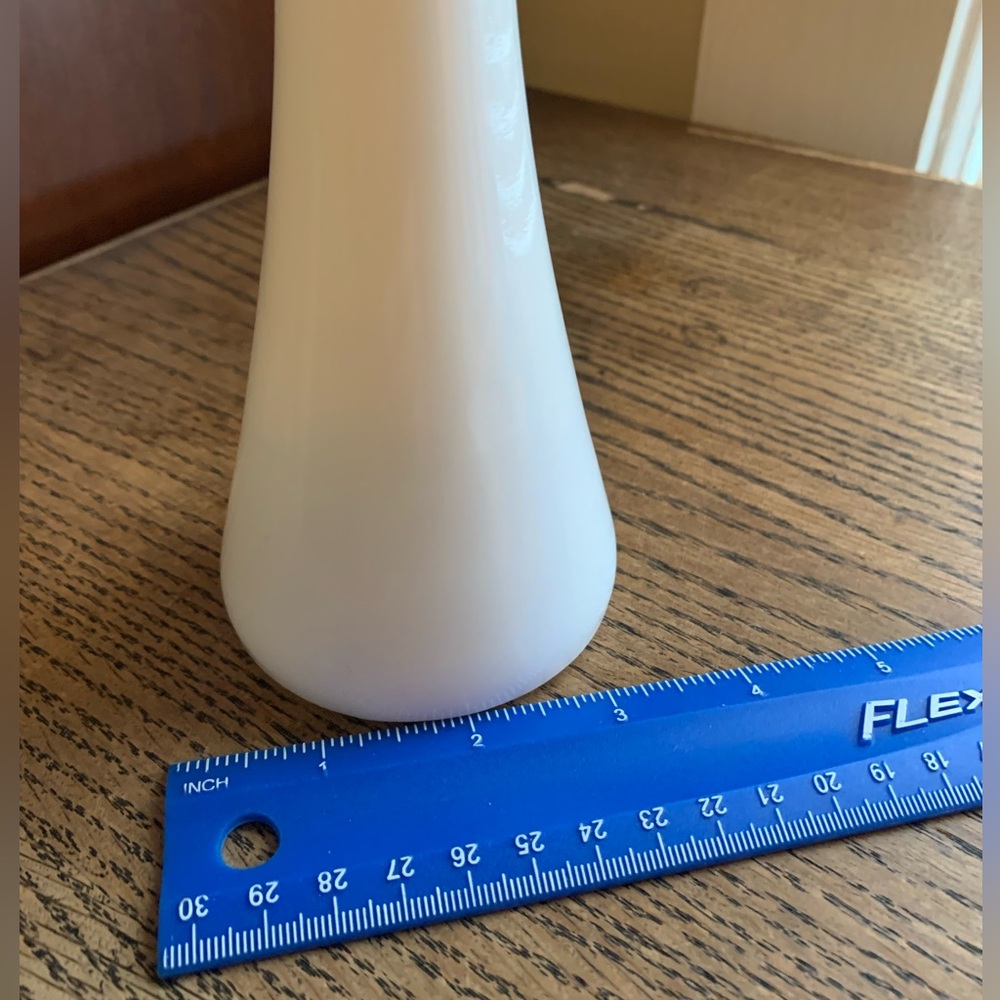 Vintage Mid Century Milk Glass Vase - Picture 2 of 6
